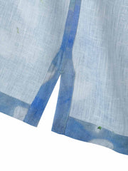 詳細画像:シャツのスワンプリントとボタンの詳細