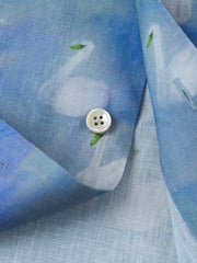 詳細画像:シャツのスワンプリントとボタンの詳細