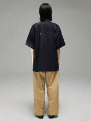 ヤシの木とウイスキーグラスプリント ハワイアンシャツ