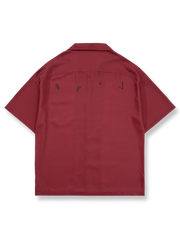 製品画像: ヤシの木とウイスキーグラスプリントのハワイアンシャツ反面図