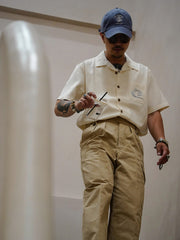 ブルーマーリン刺繍ボウリングシャツ