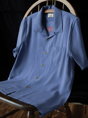 ルーレット&シガー刺繍ボウリングシャツの正面画像