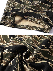 虎柄迷彩マルチポケットカーゴショーツ