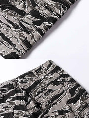 虎柄迷彩マルチポケットカーゴショーツ