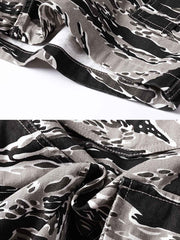 虎柄迷彩マルチポケットカーゴショーツ