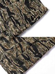 虎柄迷彩マルチポケットカーゴショーツ