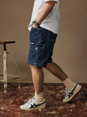 ビンテージ マルチポケットデニムショーツ