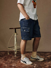 ビンテージ マルチポケットデニムショーツ