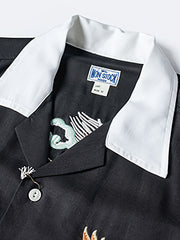 横須賀刺繍テンセル半袖シャツ