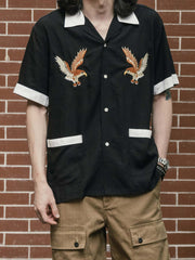 横須賀刺繍テンセル半袖シャツ