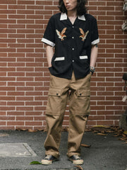 横須賀刺繍テンセル半袖シャツ