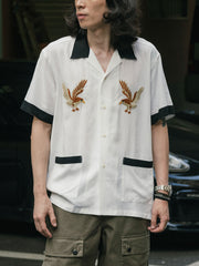 横須賀刺繍テンセル半袖シャツ