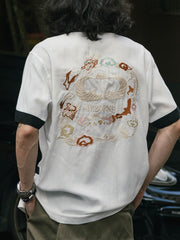 横須賀刺繍テンセル半袖シャツ