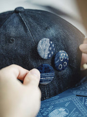 古布柄プリントピンバッジ