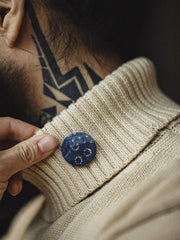 古布柄プリントピンバッジ