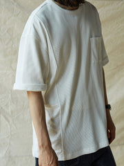 竹節コットンポケット付きTシャツ