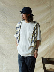 竹節コットンポケット付きTシャツ