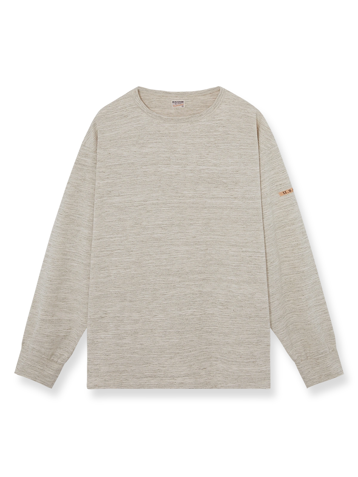 ライトウェイトフラワーヤーン長袖Tシャツ全体展示、柔らかなフラワーヤーンの色合いとオーバーサイズシルエットを紹介。