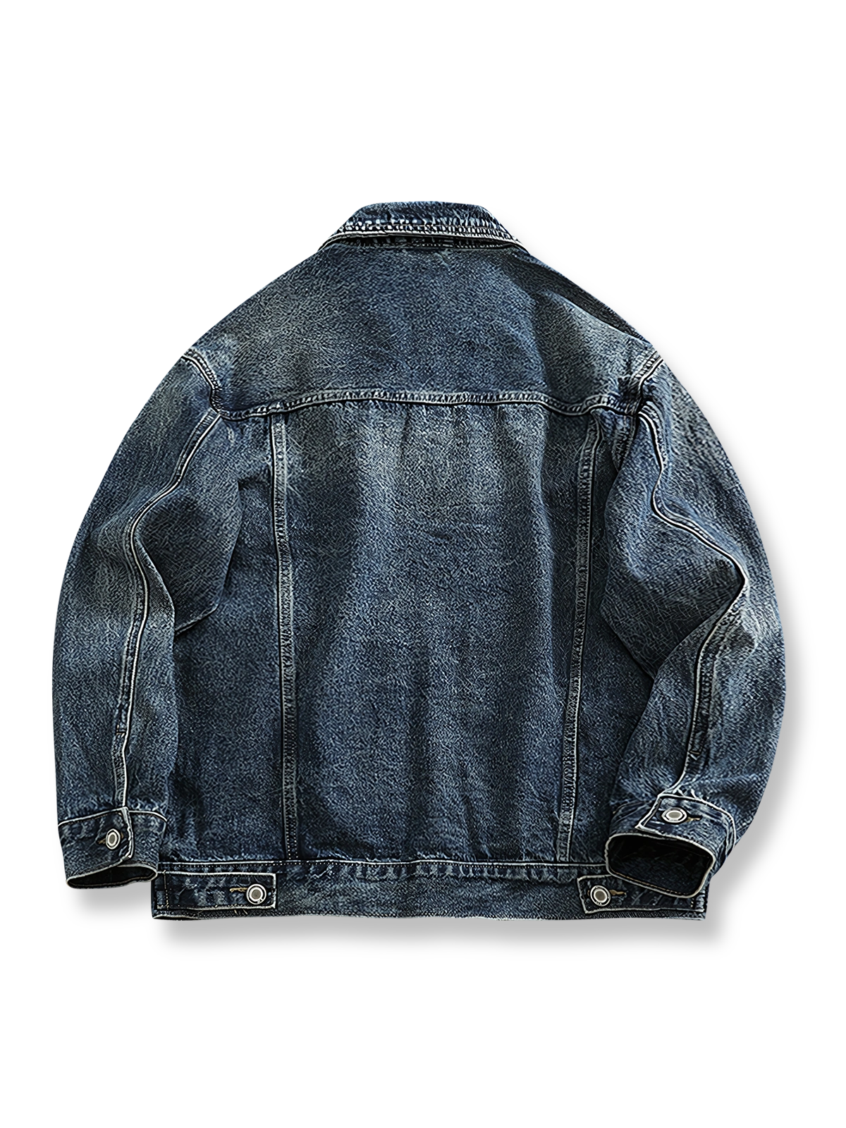 ヴィンテージ風ウォッシュドデニムジャケットの全体像