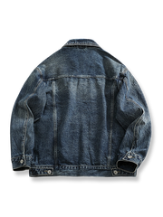 ヴィンテージ風ウォッシュドデニムジャケットの全体像