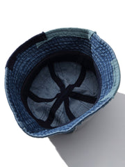 パッチワーク部分の古布ディテールとカラーコンビネーション