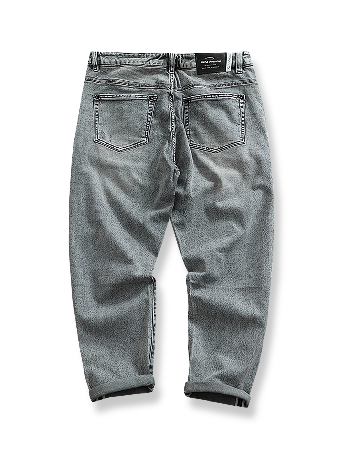 ダメージ加工ユーズドストレッチデニムパンツの正面図