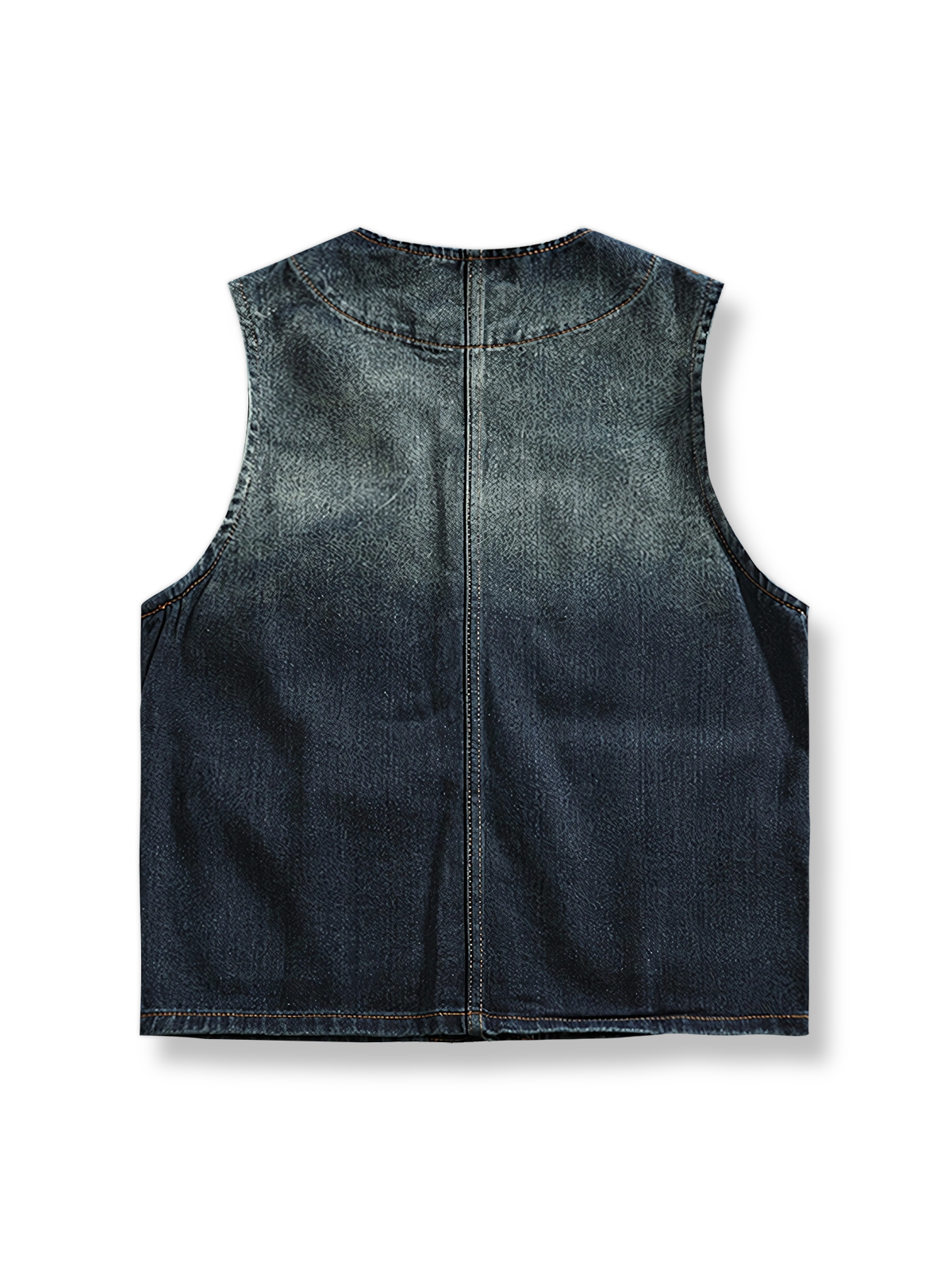 多ポケットデニムベストの全体展示