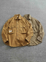 胸ポケット付き長袖シャツの全体展示