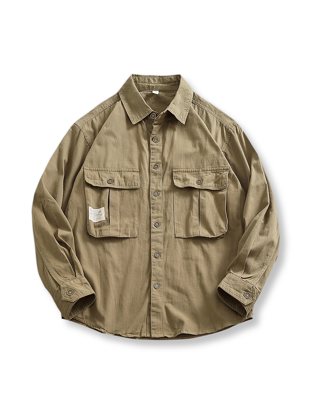 胸ポケット付き長袖シャツの全体展示