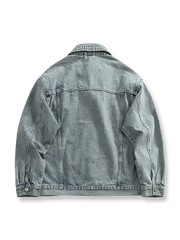 アメリカンカジュアル襟付きデニムジャケットの正面図