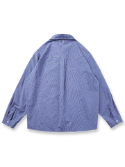 刺繍入りチェック柄襟付きシャツの正面画像