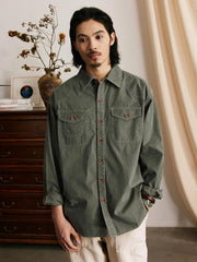 ヴィンテージ加工ワーク長袖シャツ