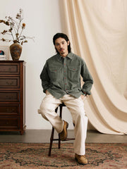 ヴィンテージ加工ワーク長袖シャツ