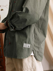 ヴィンテージ加工ワーク長袖シャツ