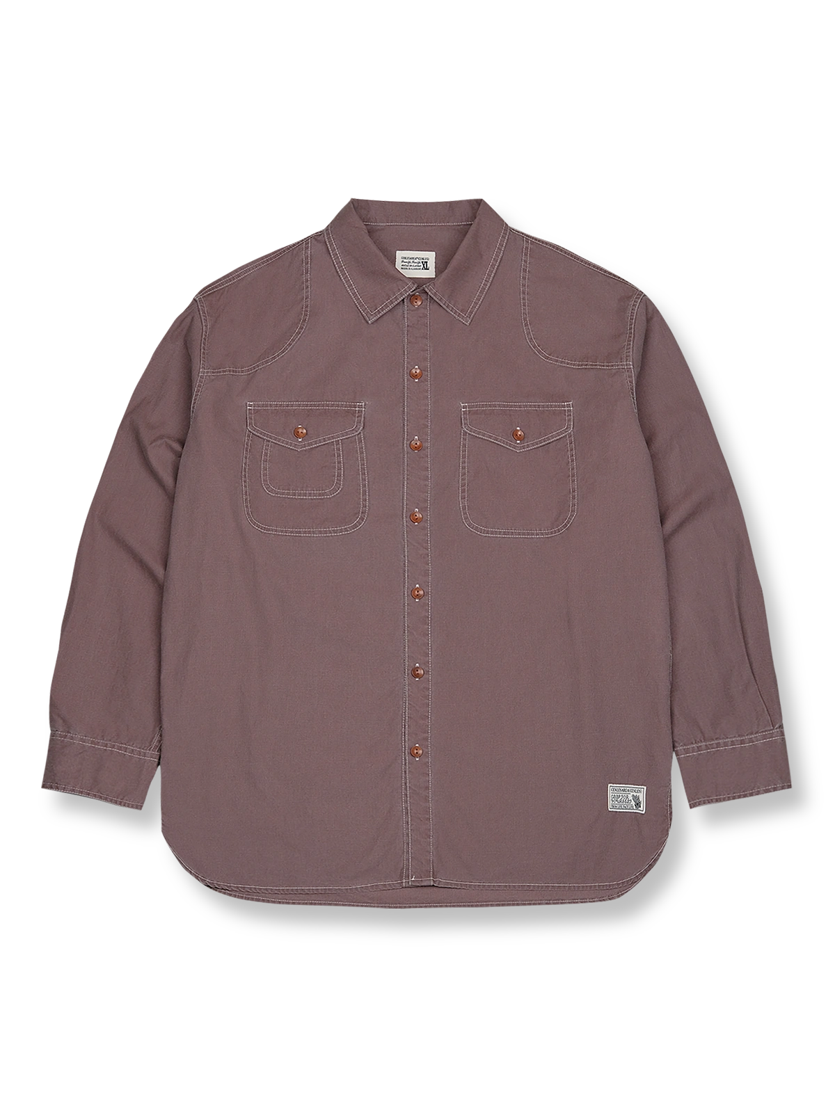 ヴィンテージ加工ワーク長袖シャツの全体展示