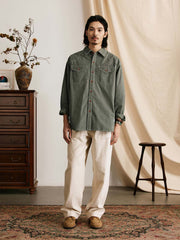 ヴィンテージ加工ワーク長袖シャツ