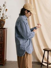 ヴィンテージ加工ワーク長袖シャツ