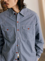 ヴィンテージ加工ワーク長袖シャツ