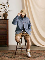 ヴィンテージ加工ワーク長袖シャツ