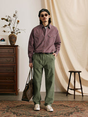 ヴィンテージ加工ワーク長袖シャツ