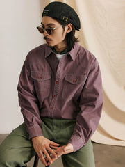 ヴィンテージ加工ワーク長袖シャツ