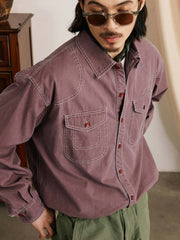 ヴィンテージ加工ワーク長袖シャツ