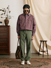 ヴィンテージ加工ワーク長袖シャツ