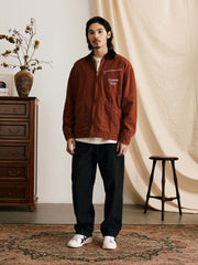 竹節柄デトロイトジャケット