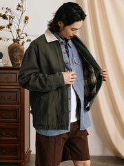 竹節柄デトロイトジャケット