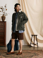 竹節柄デトロイトジャケット