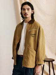 竹節柄デトロイトジャケット