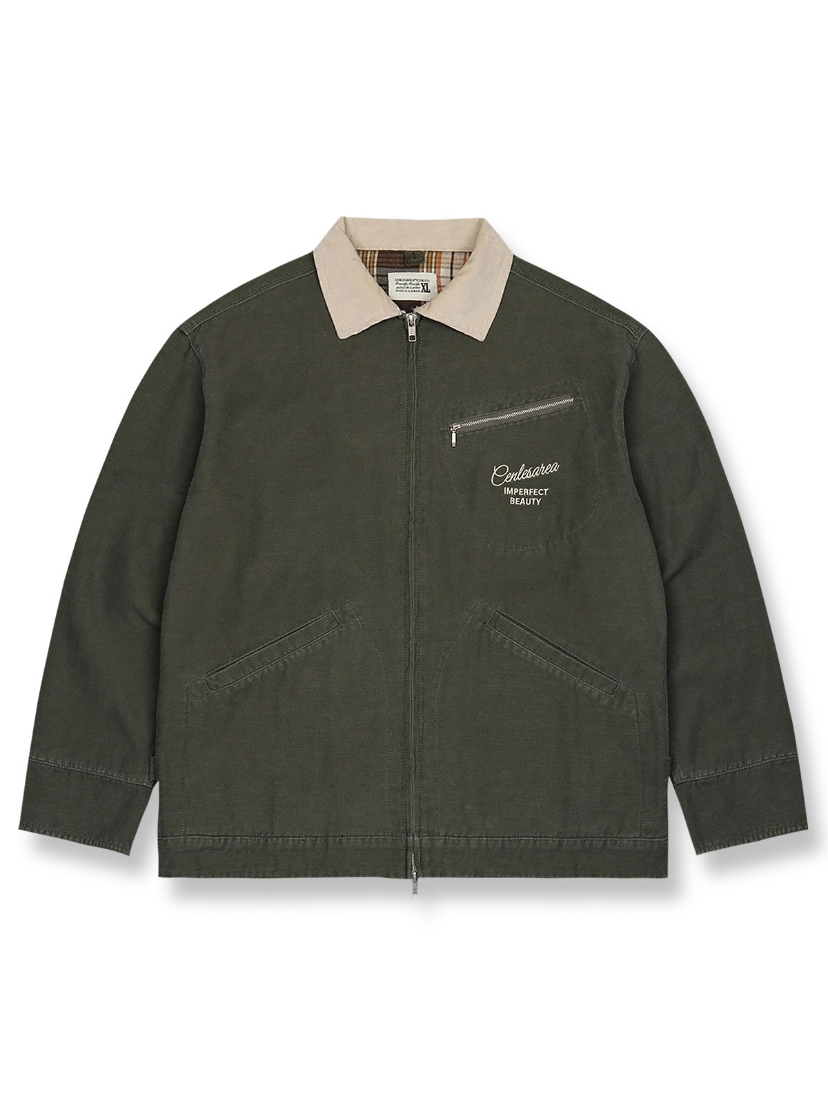 製品画像: ヴィンテージ加工の竹節柄デトロイトジャケットの全体展示