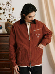 竹節柄デトロイトジャケット