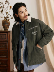 竹節柄デトロイトジャケット